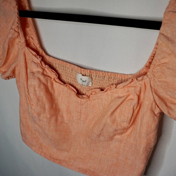 Aritzia Wilfred Wander  Linen Crop Top - Coral Size S - Picture 8 of 12